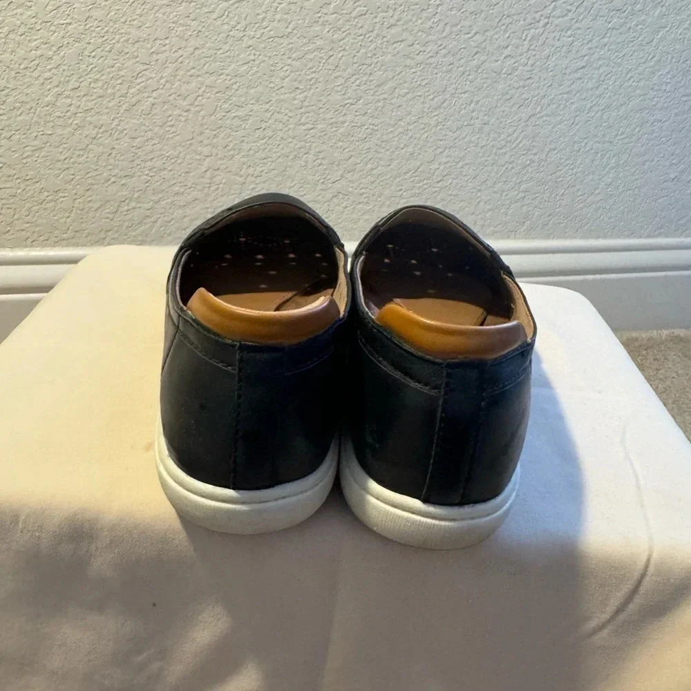 Cobb Hill Womens Bailee Size 5.5 Shoes Black Leather Slip On Comfort Fla…